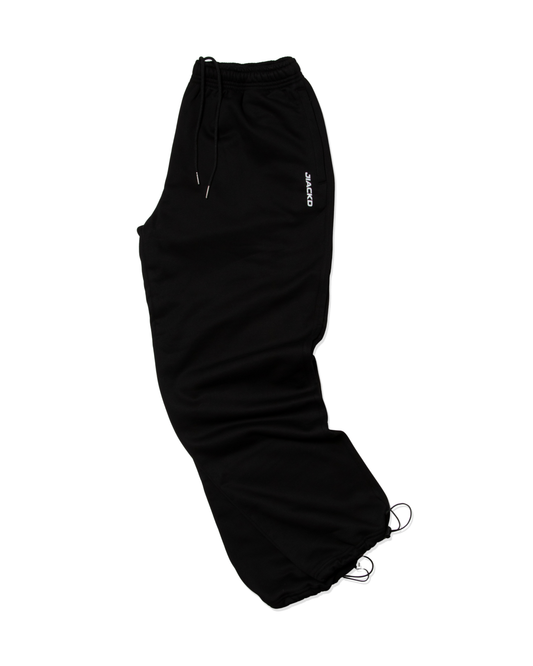 Black Adjustable Cuff Trackpants