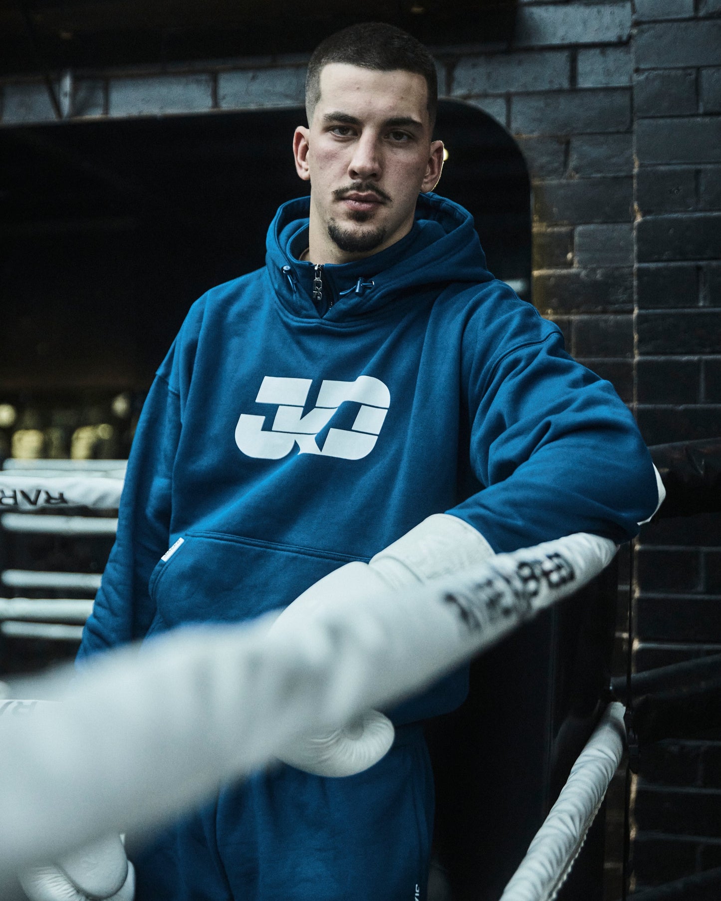 Navy Quarter zip Hoodie