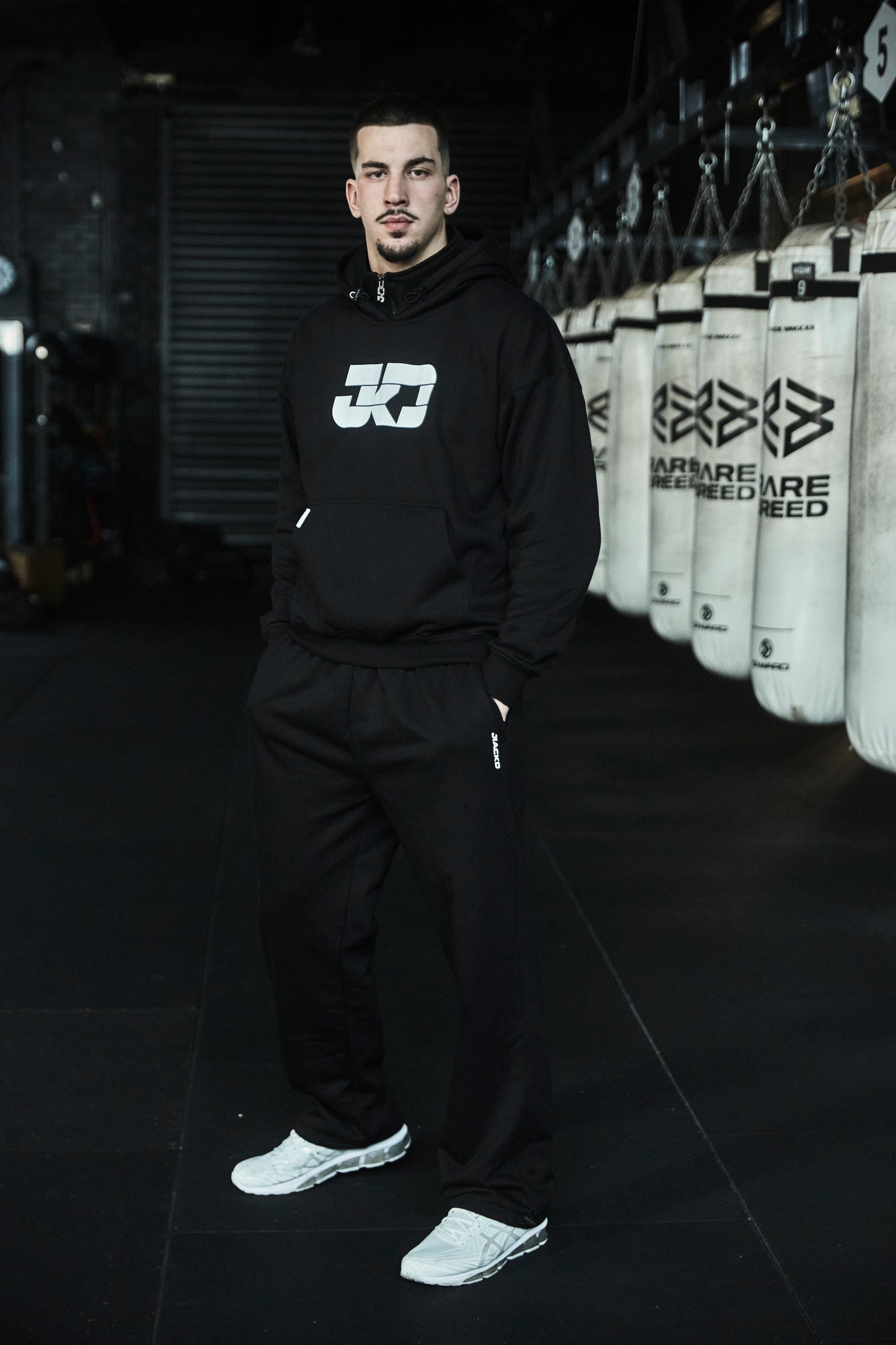 Black Adjustable Cuff Trackpants