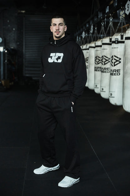 Black Adjustable Cuff Trackpants