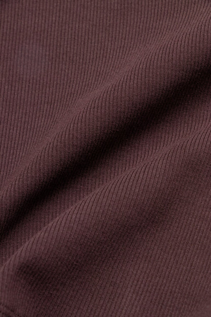 Dark Brown Ribbed Shelf bra Tank